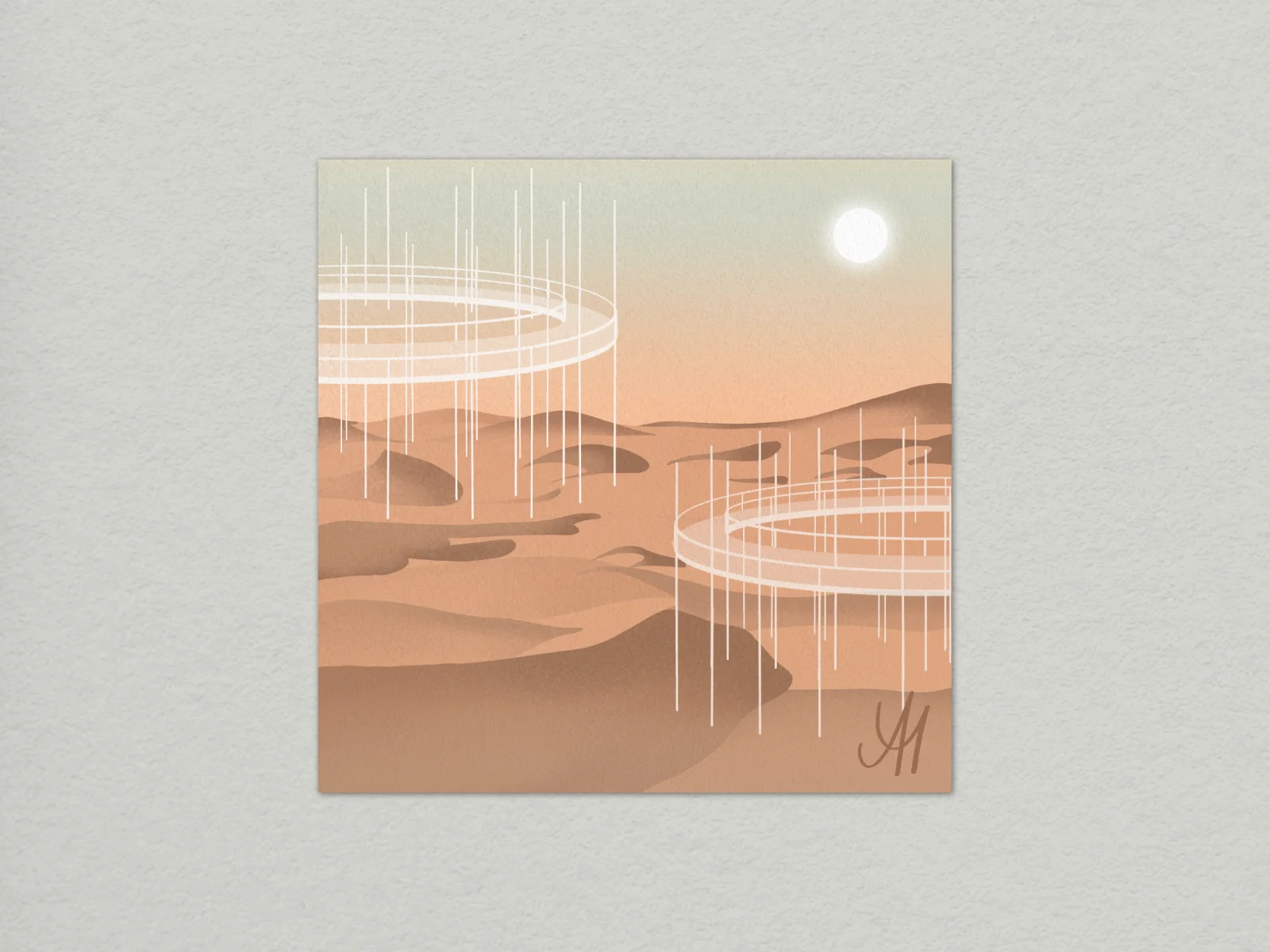 Illustration on card close-up