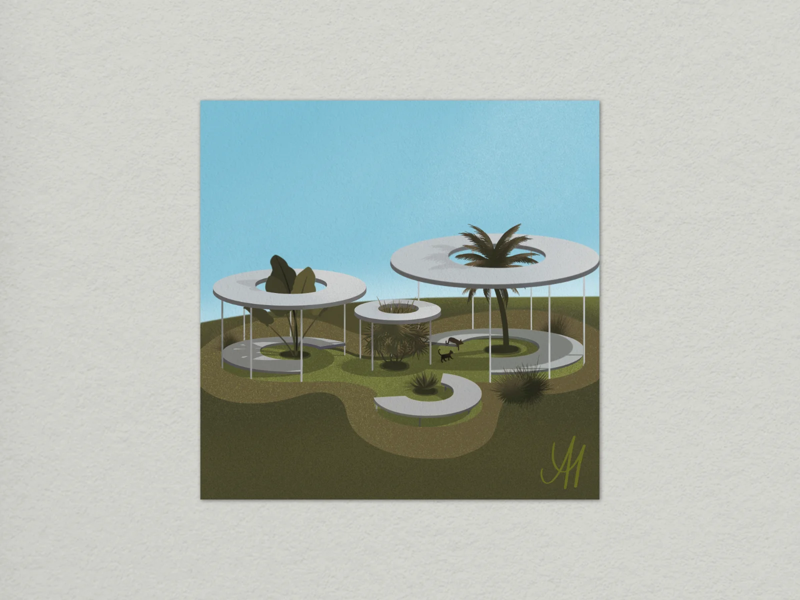 Illustration on card close-up