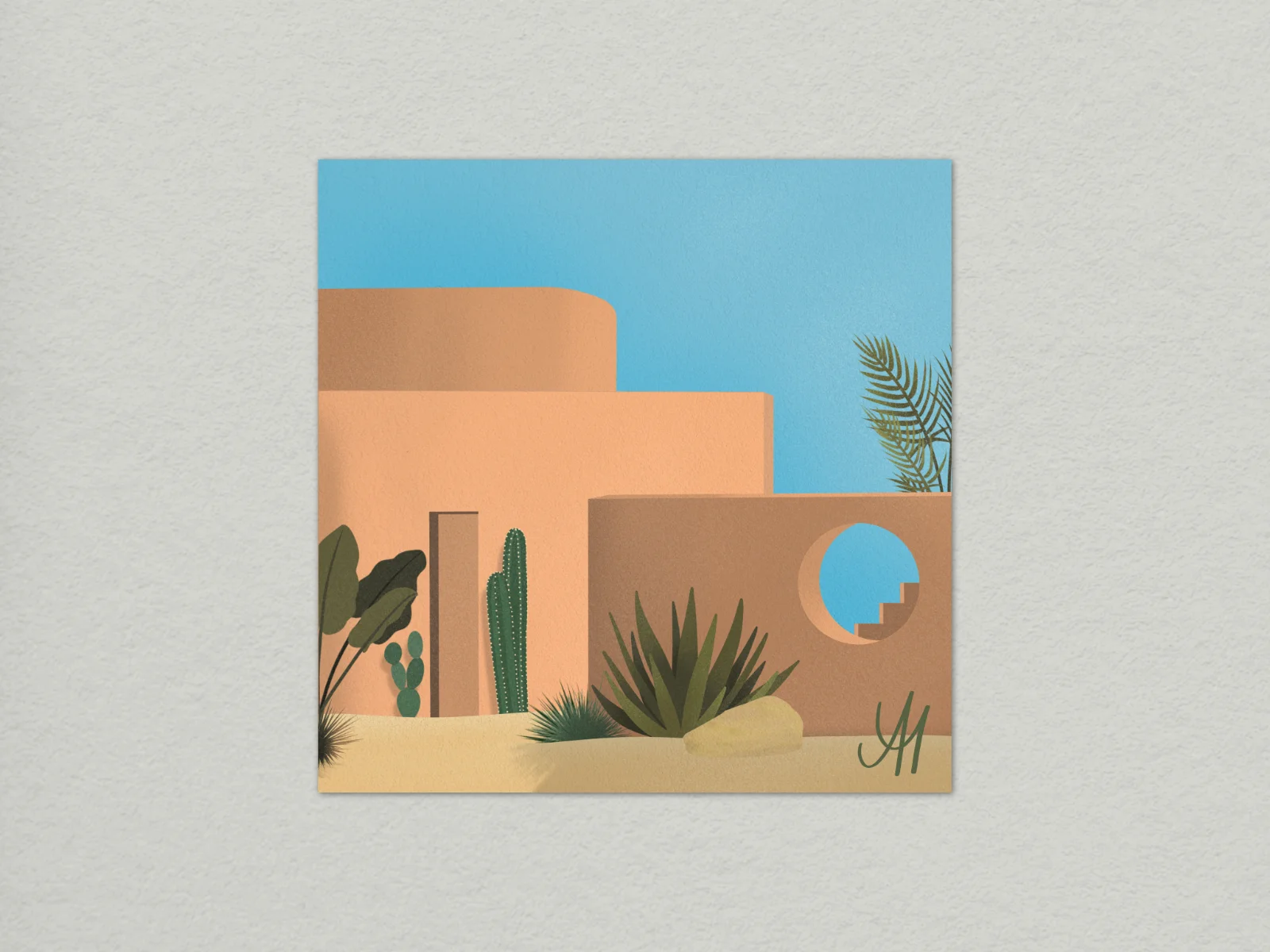 Illustration on card close-up