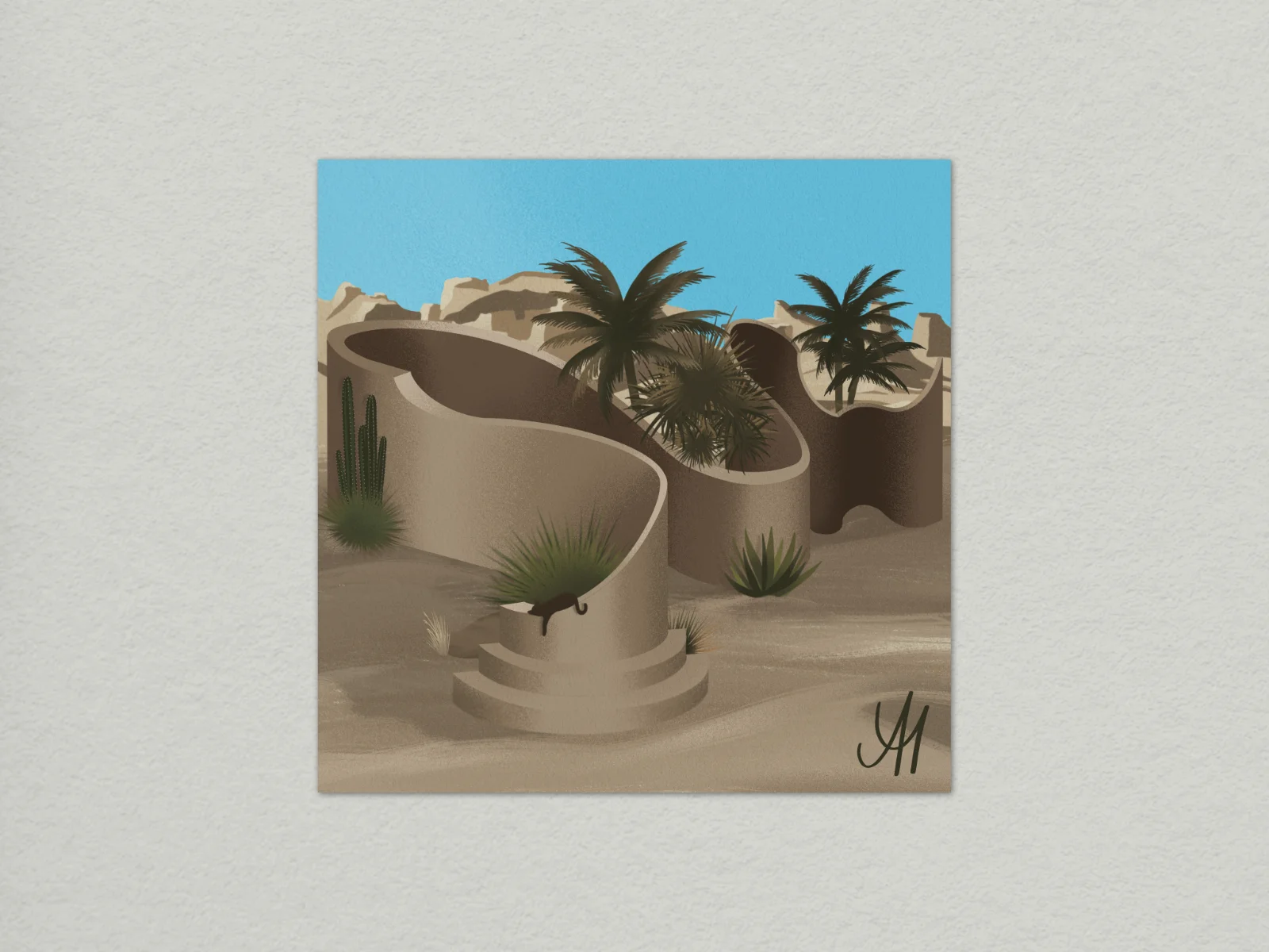 Illustration on card close-up