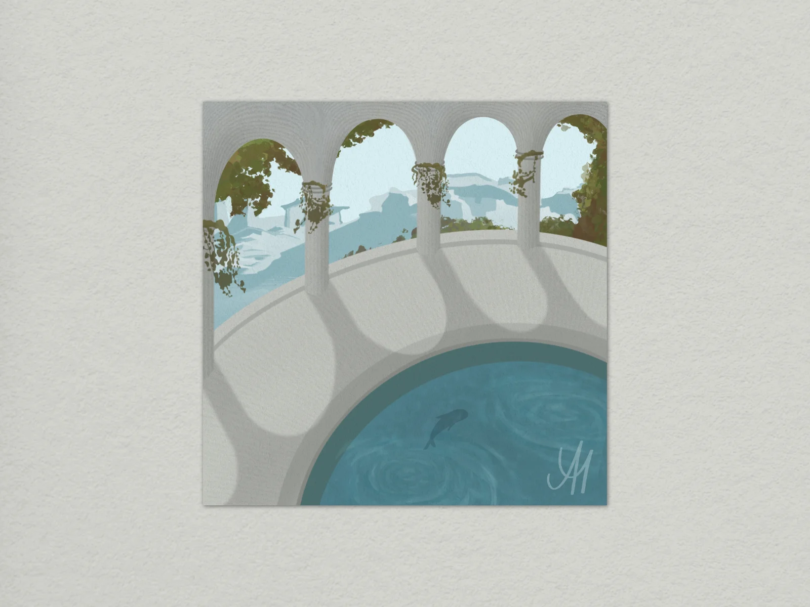 Illustration on card close-up