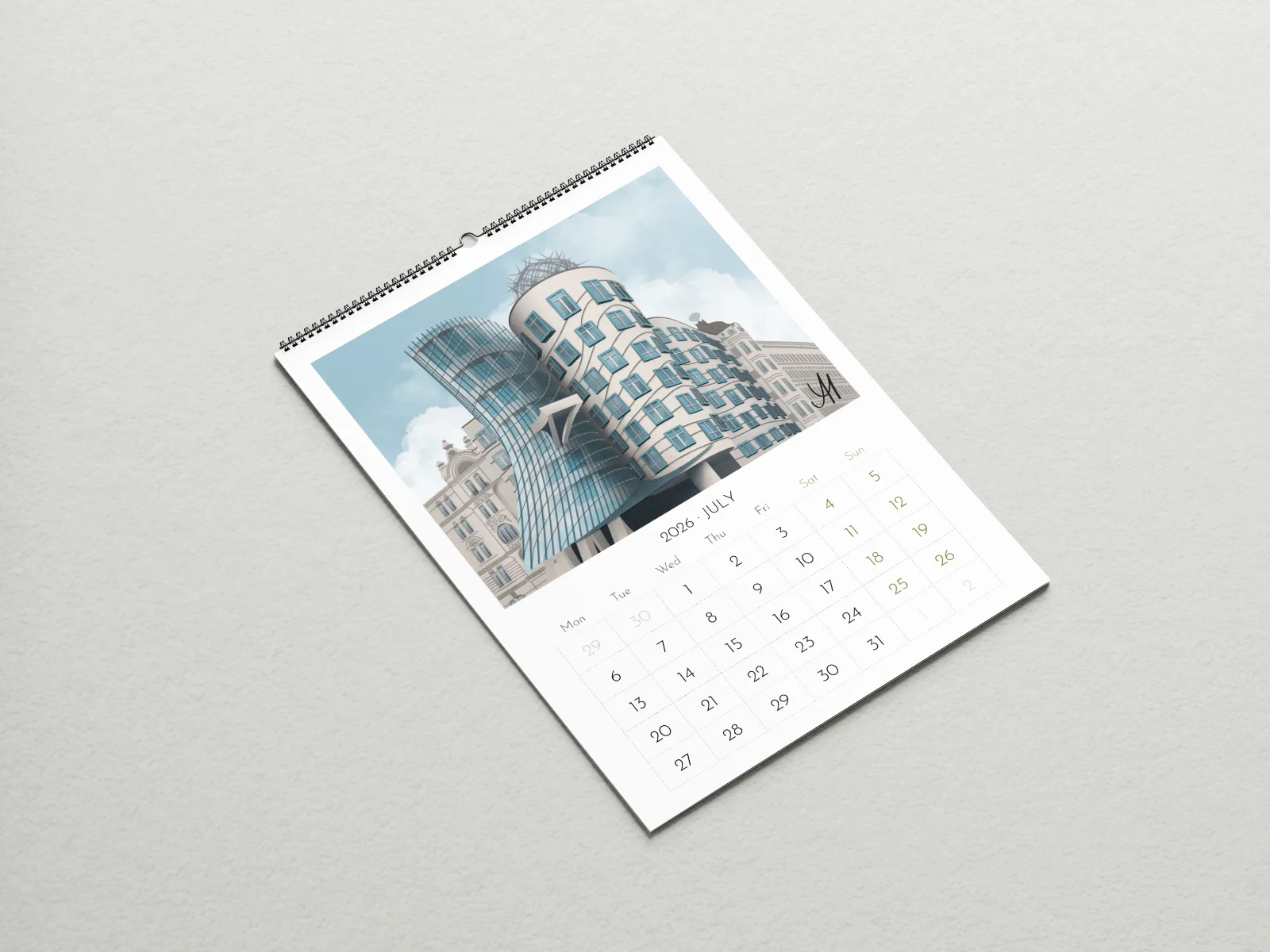 Calendar design close-up