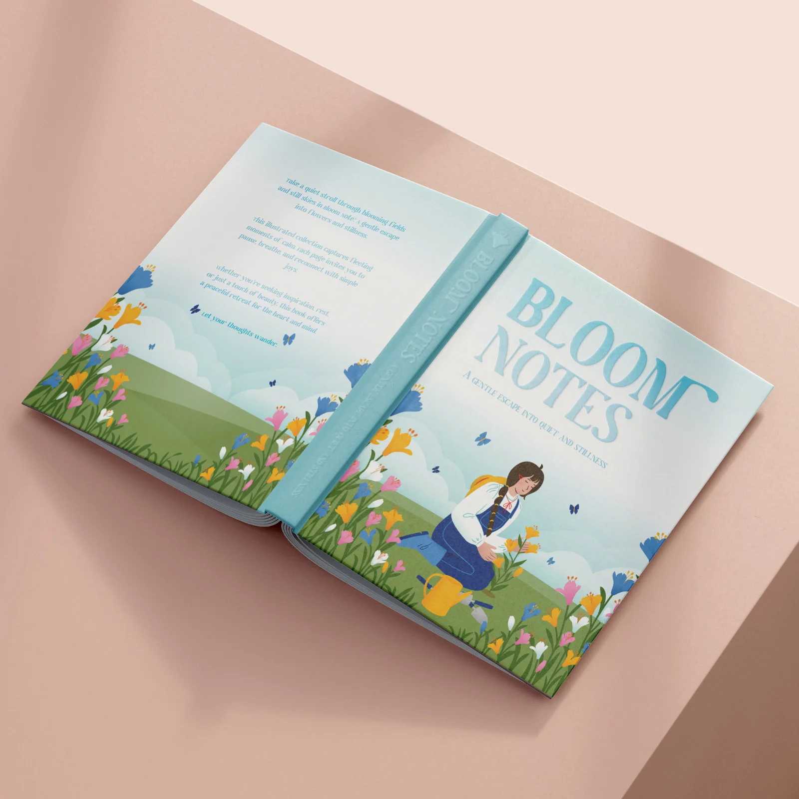 Bloom Notes Book Cover & Endpaper Design