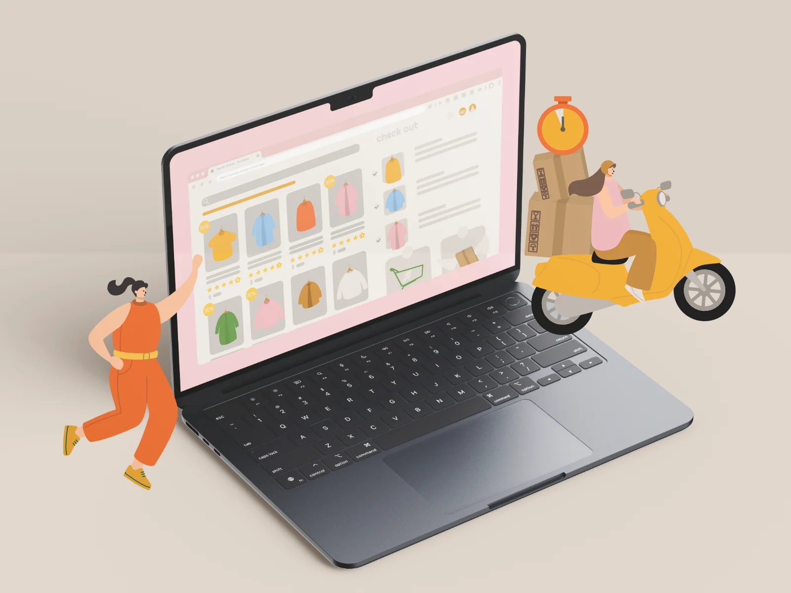 Web illustrations shopping