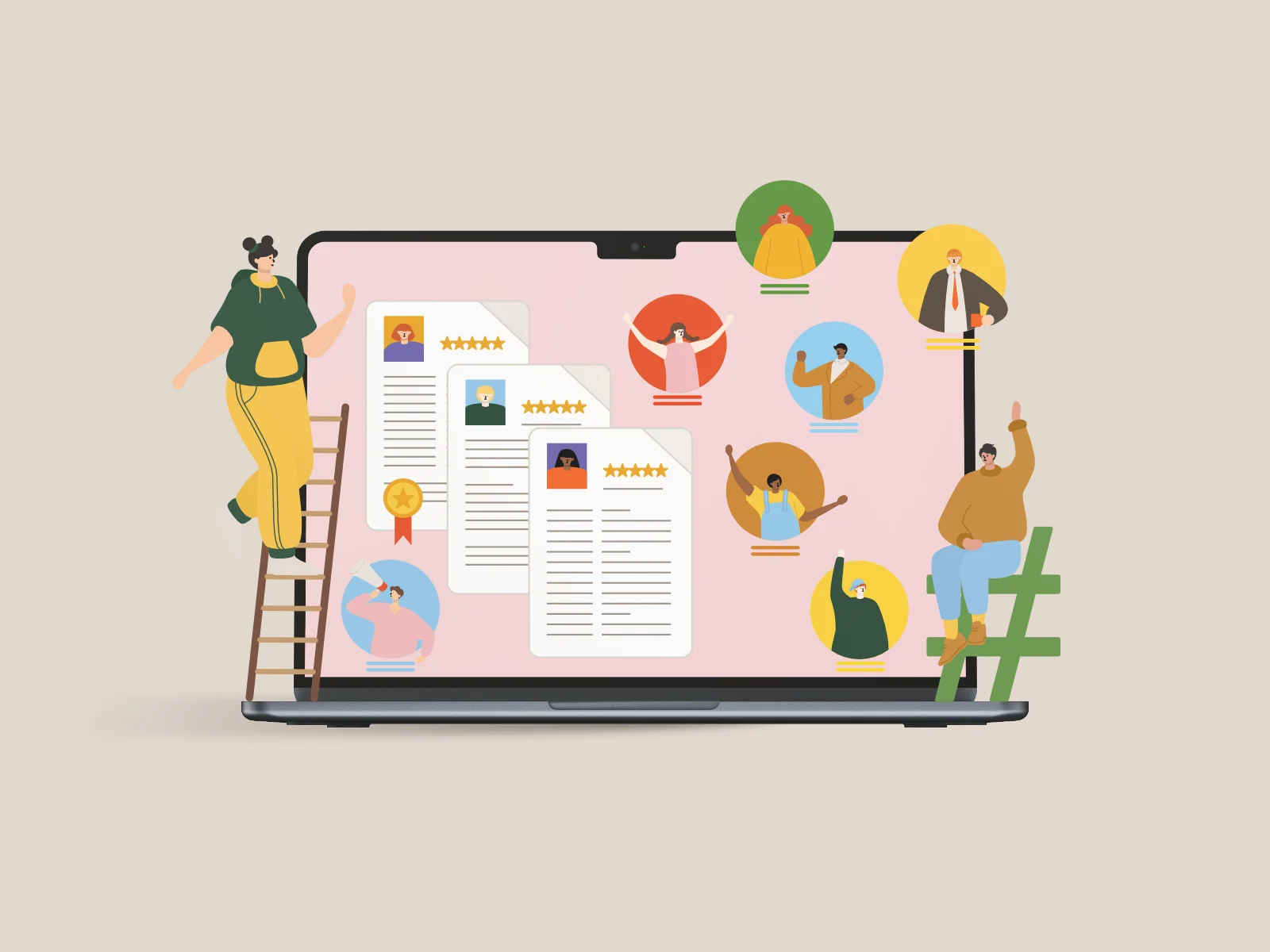 Web illustrations recruitment