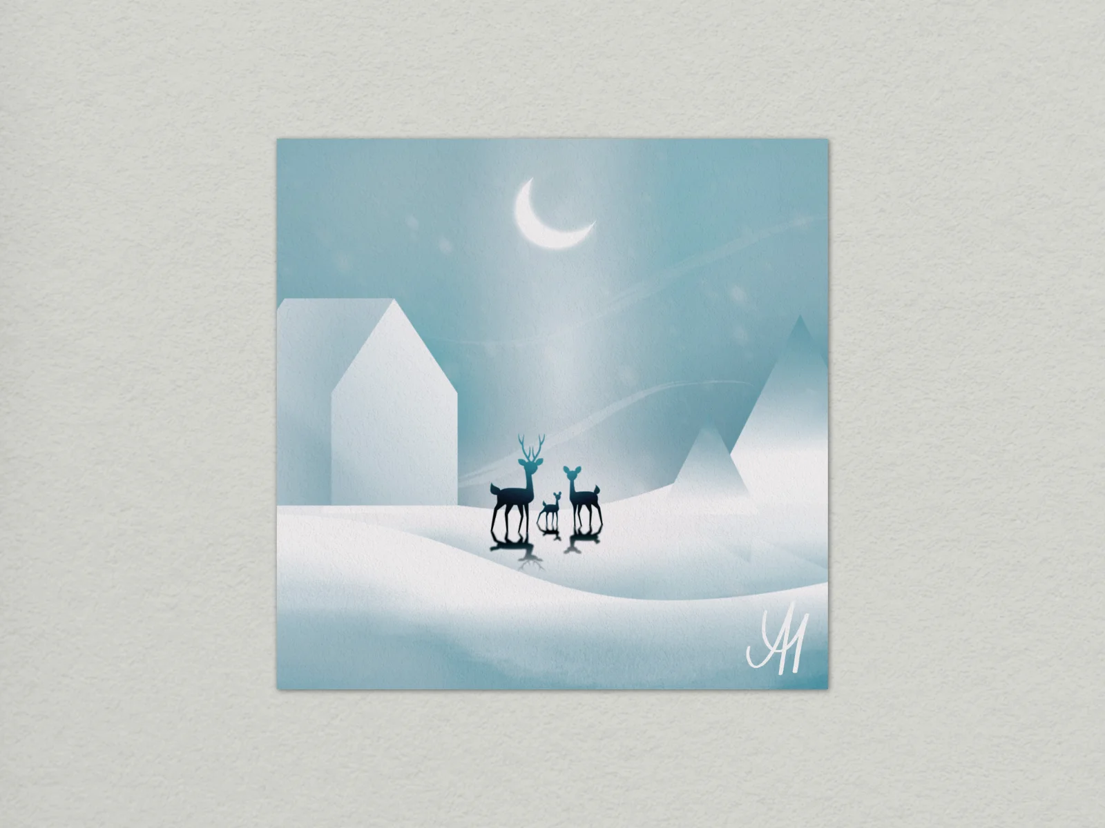 Illustration on card close-up