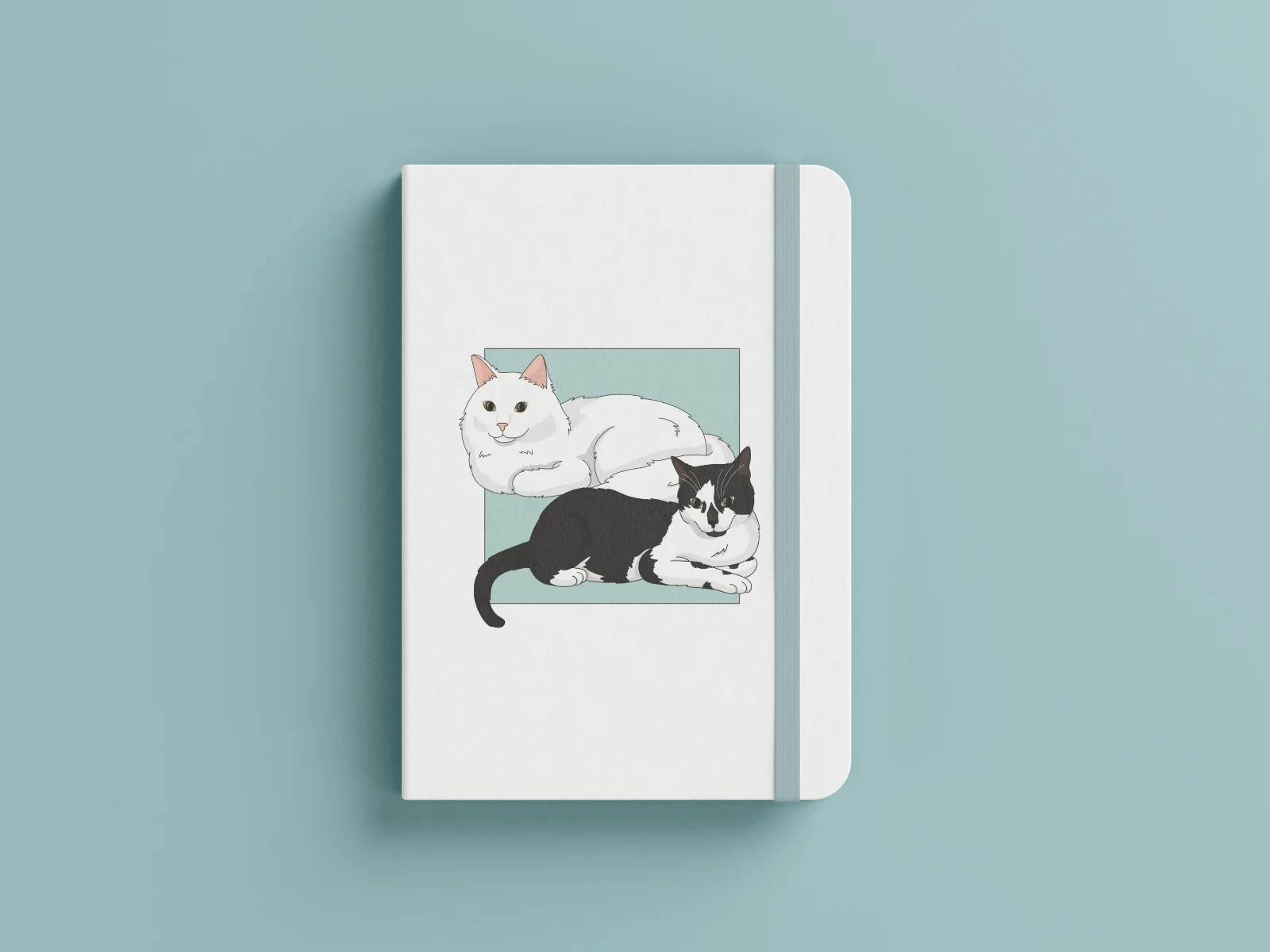 Two Cats, One Heart Illustration