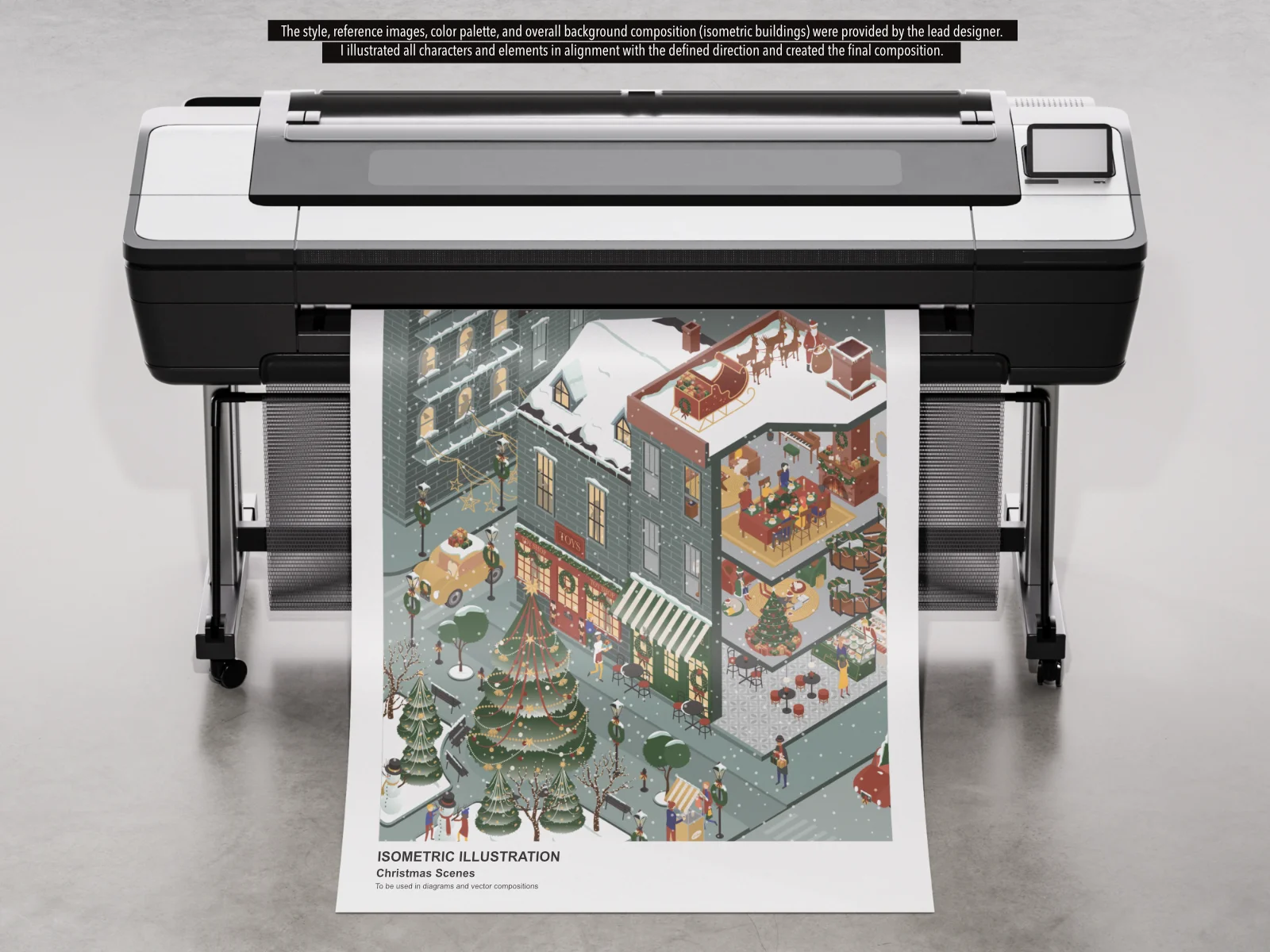 Isometric illustration close-up