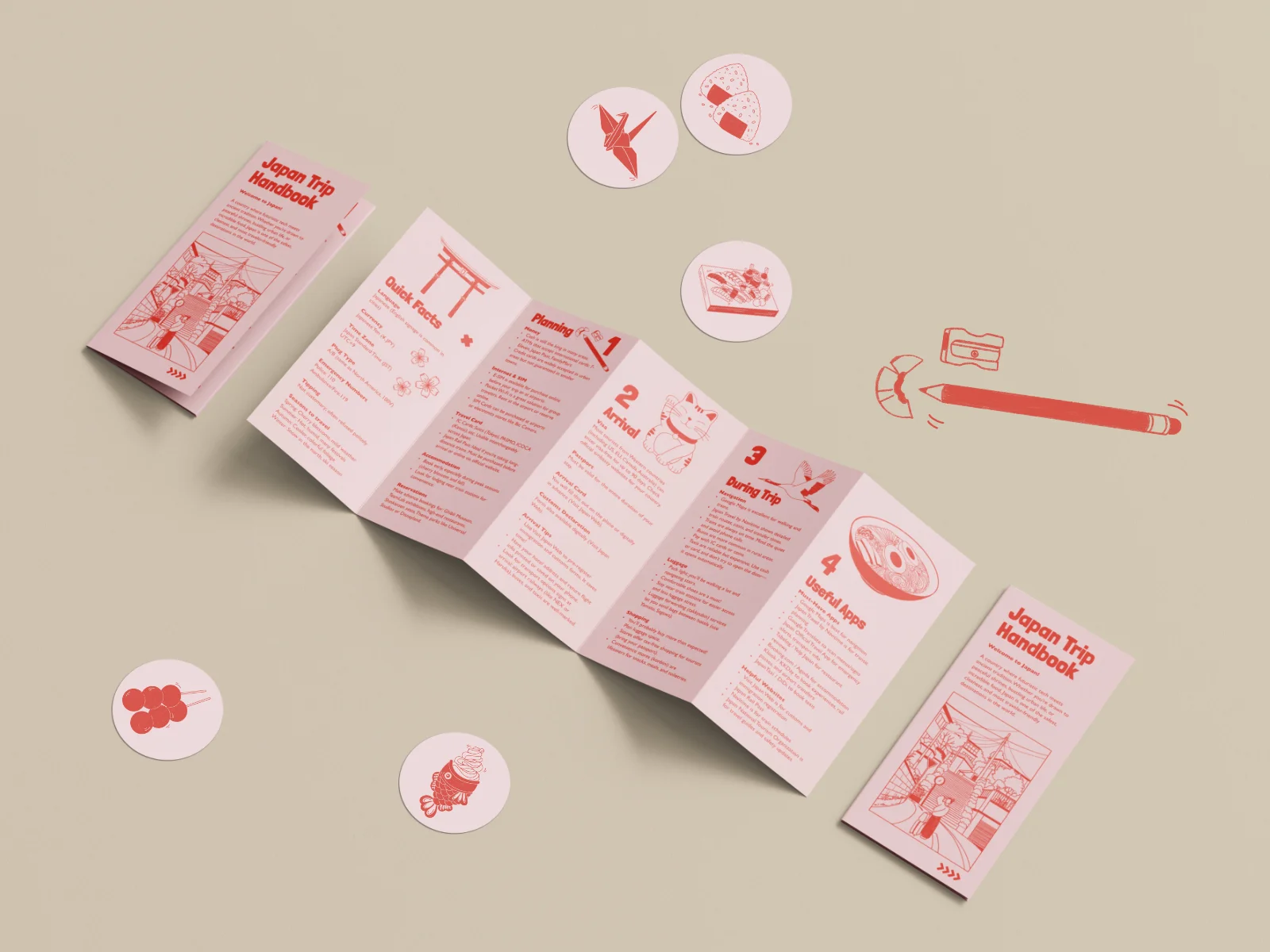 Leaflet mockup and stickers
