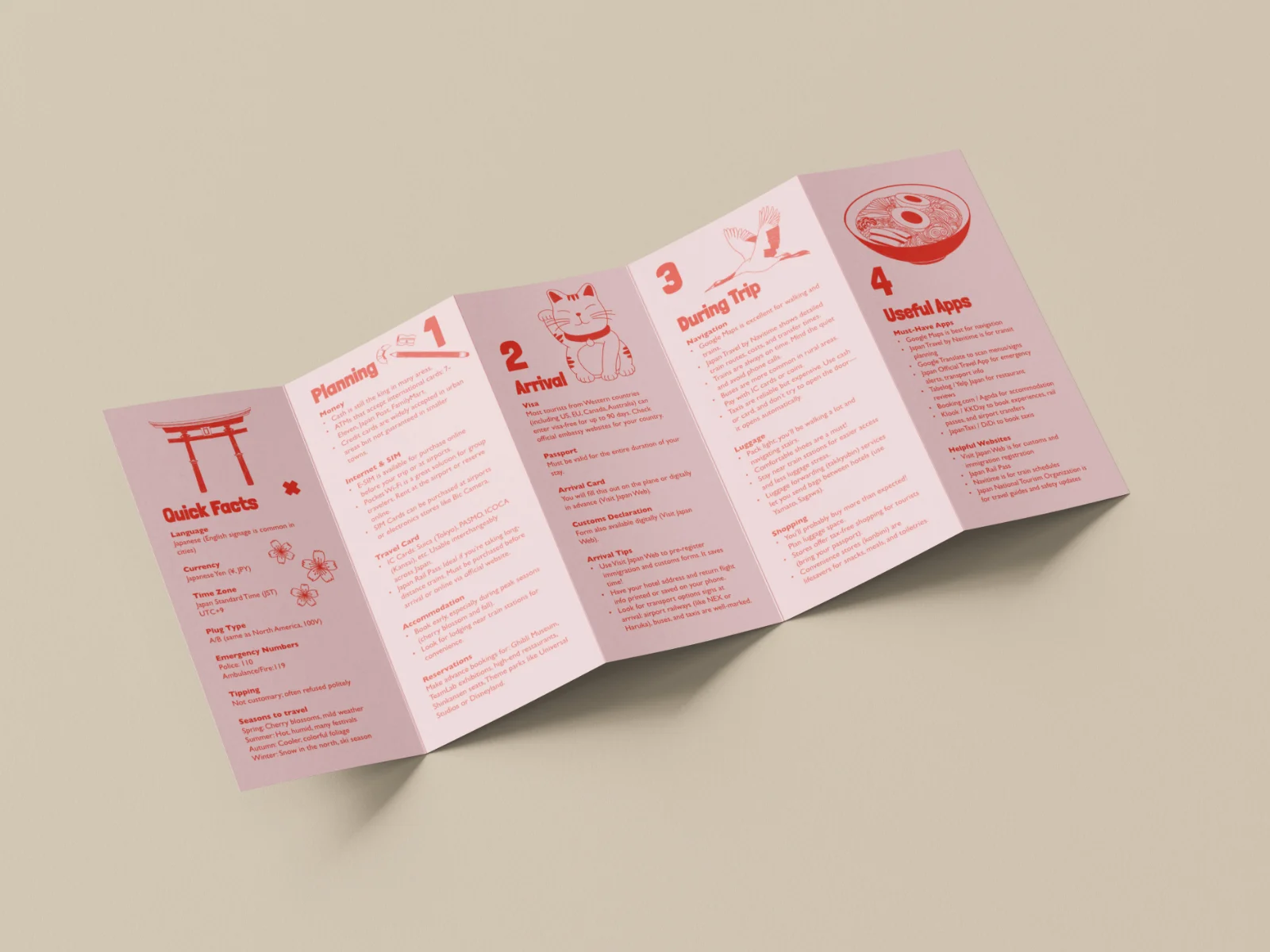 Wandering Japan Illustrated Leaflet Design